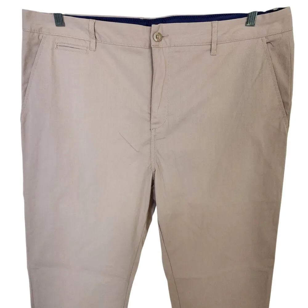 Johnnie-O Men's Pants 40x32 Prep-Formance Light Khaki Chinos Excellent Condition